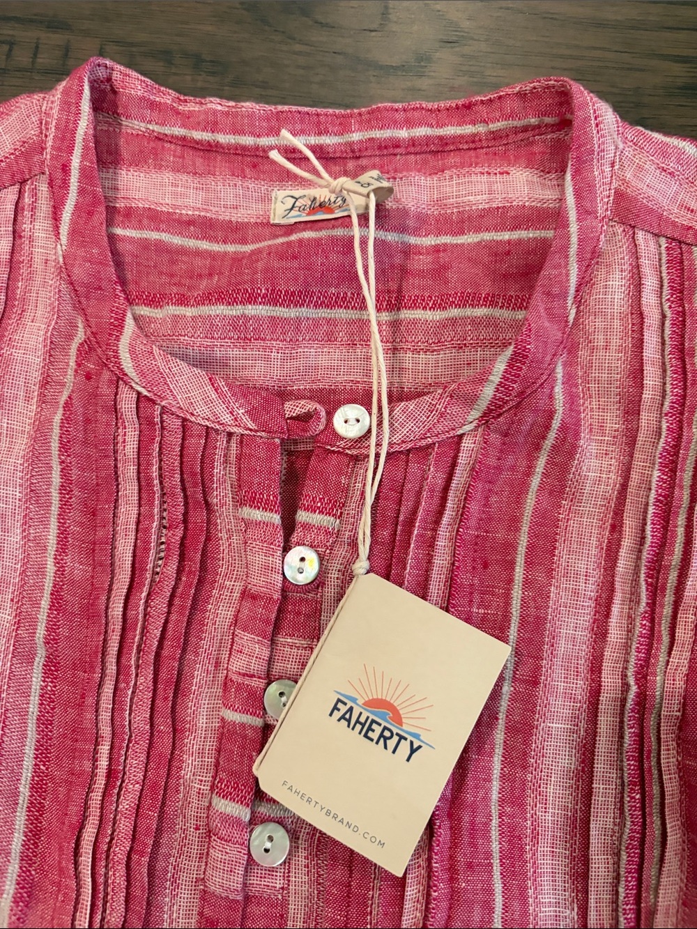 New With Tags Faherty Isha Dress Sz S in Granita Stripe - Picture 5 of 10